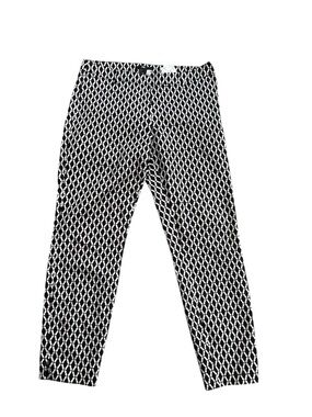H&M Black White Patterned Pants Size 8 Slim Fit Stretch